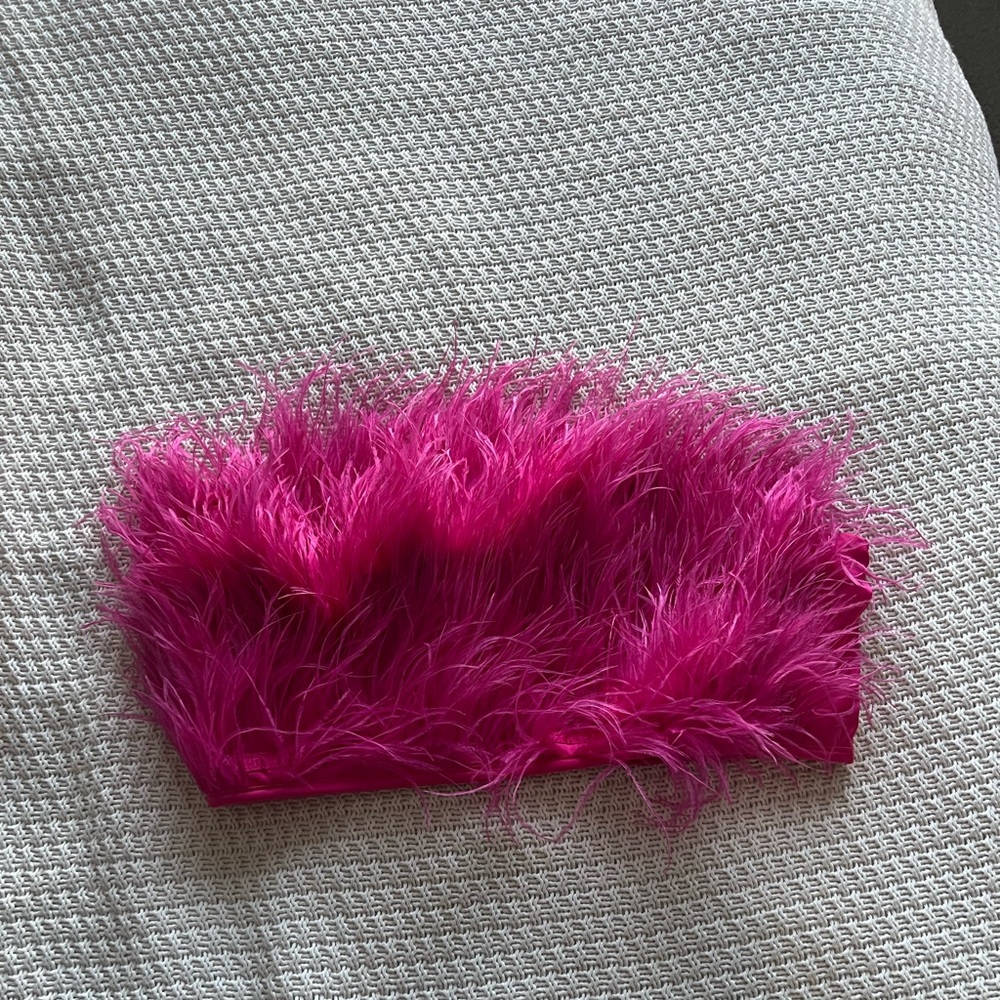Pink Fluffy crop top
